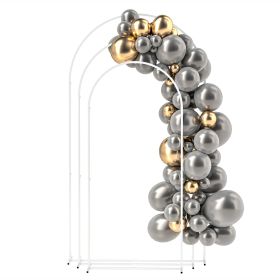 Outsunny Metal Arch Backdrop Stand Set of 3, 7/6.5/6 ft Wedding Arch Frame, Balloon Backdrop Arch Stand Set for Birthday Party, Bridal Shower