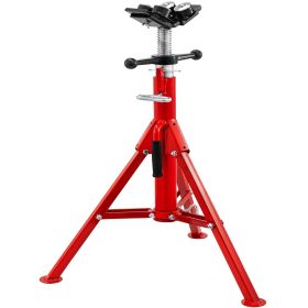 VEVOR Pipe Jack Stand with 4-Ball Transfer V-Head and Folding Legs 1500LB Welding Pipe Stand Adjustable Height 28-52IN 1107A-type Pipe Jacks for